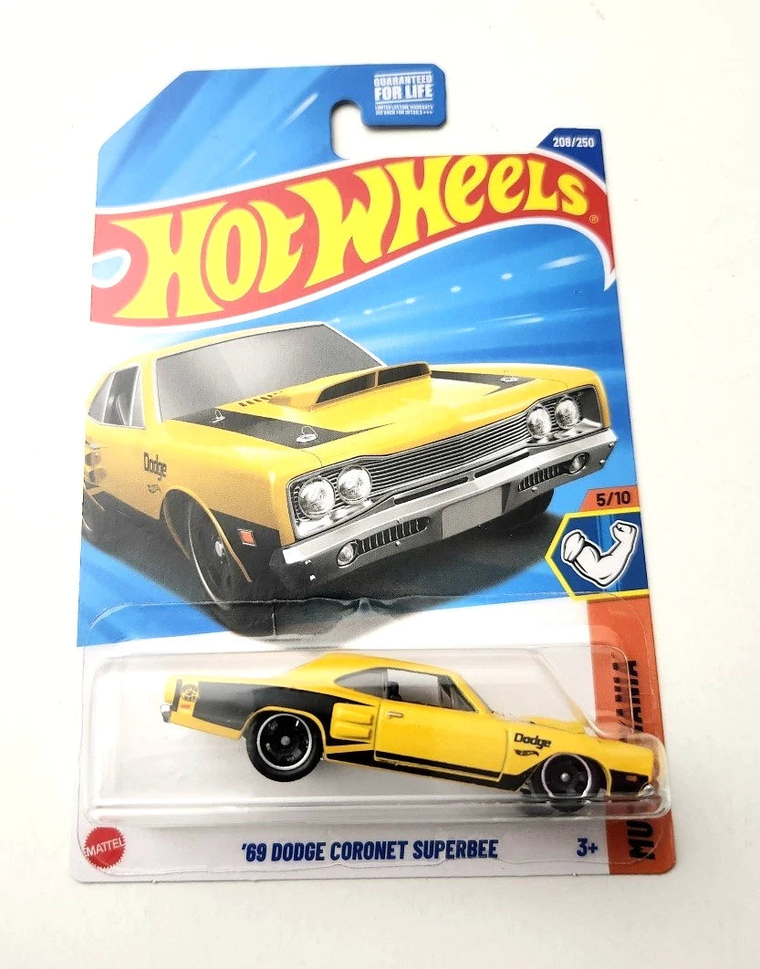 Hot Wheels ’69 Dodge Coronet Superbee Yellow #208 208/250 - 2025 Muscle Mania