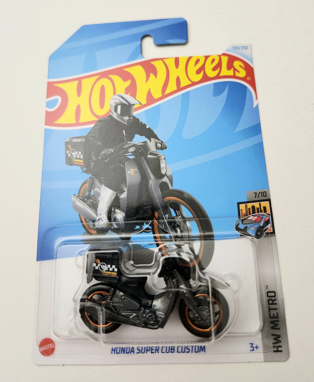 Hot Wheels Honda Super Cub Custom Black #159 - 2024 HW Metro - Treasure Hunt