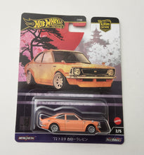 Load image into Gallery viewer, Hot Wheels &#39;72 Toyota Corrola Levi #2 2/5 - 2024 Car Culture: Japan Historics 4
