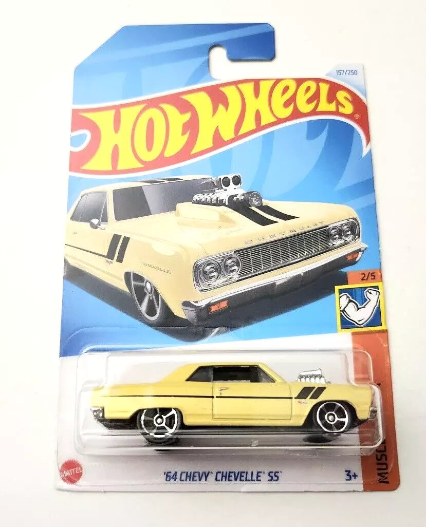 Hot Wheels '64 Chevy Chevelle SS Yellow #157 157/250 - 2024 Muscle Mania