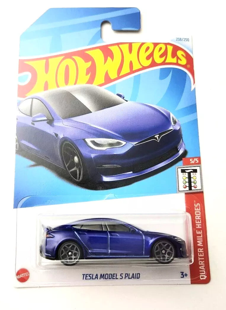 Hot Wheels Tesla Model S Plaid Blue #238 238/250 - 2024 Quarter Mile Heroes