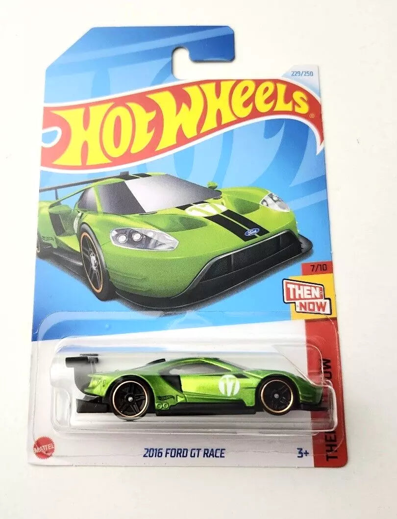 Hot Wheels 2016 Ford GT Race Lime Green #229 229/250 - 2024 Then and Now