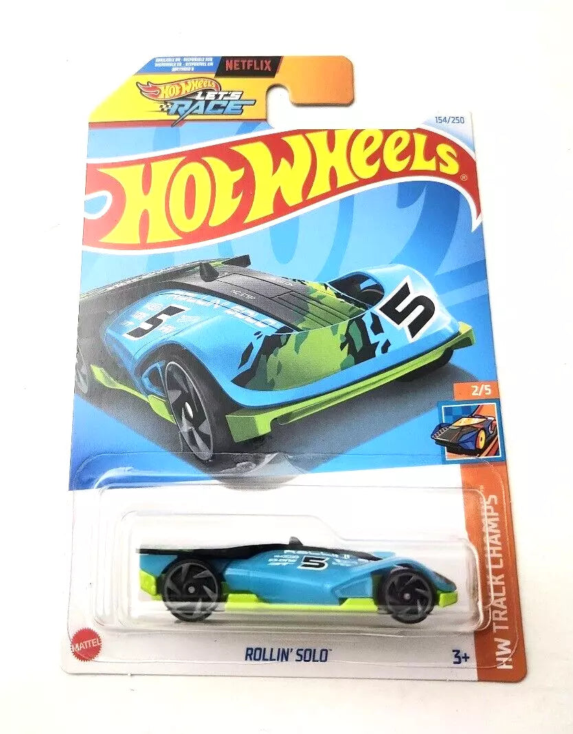 Hot Wheels Rollin Solo Blue #154 154/250 - 2024 HW Track Champs