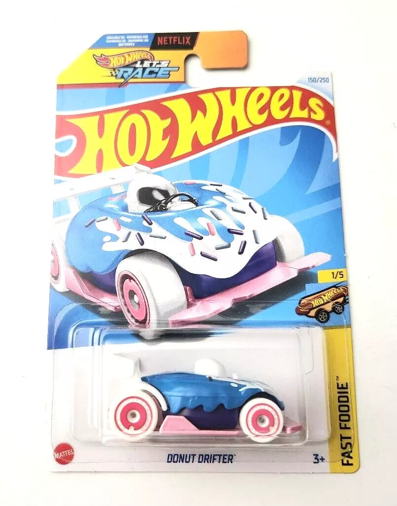 Hot Wheels Donut Drifter Blue White Pink #150 150/250 - 2024 Fast Foodie