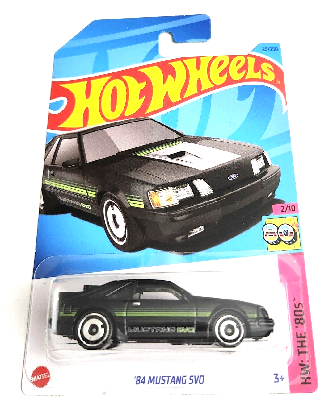 Hot Wheels '84 Mustang SVO Black #25 - 2023 HW: The '80s
