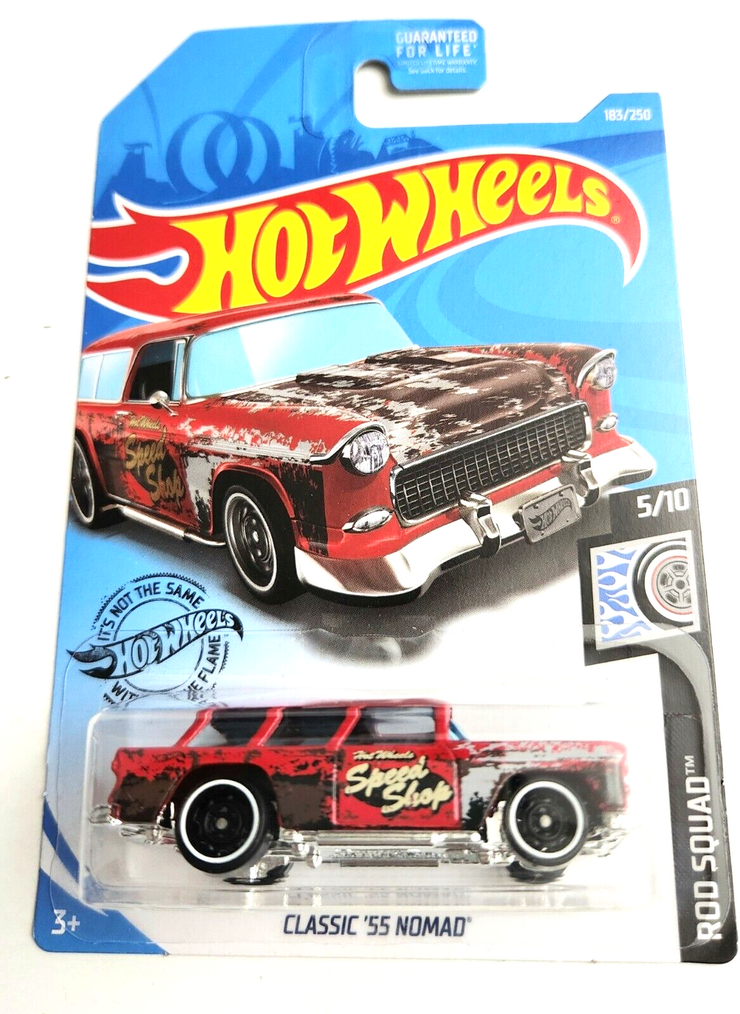 Hot Wheels Classic '55 Nomad Red #183 - 2019 Rod Squad