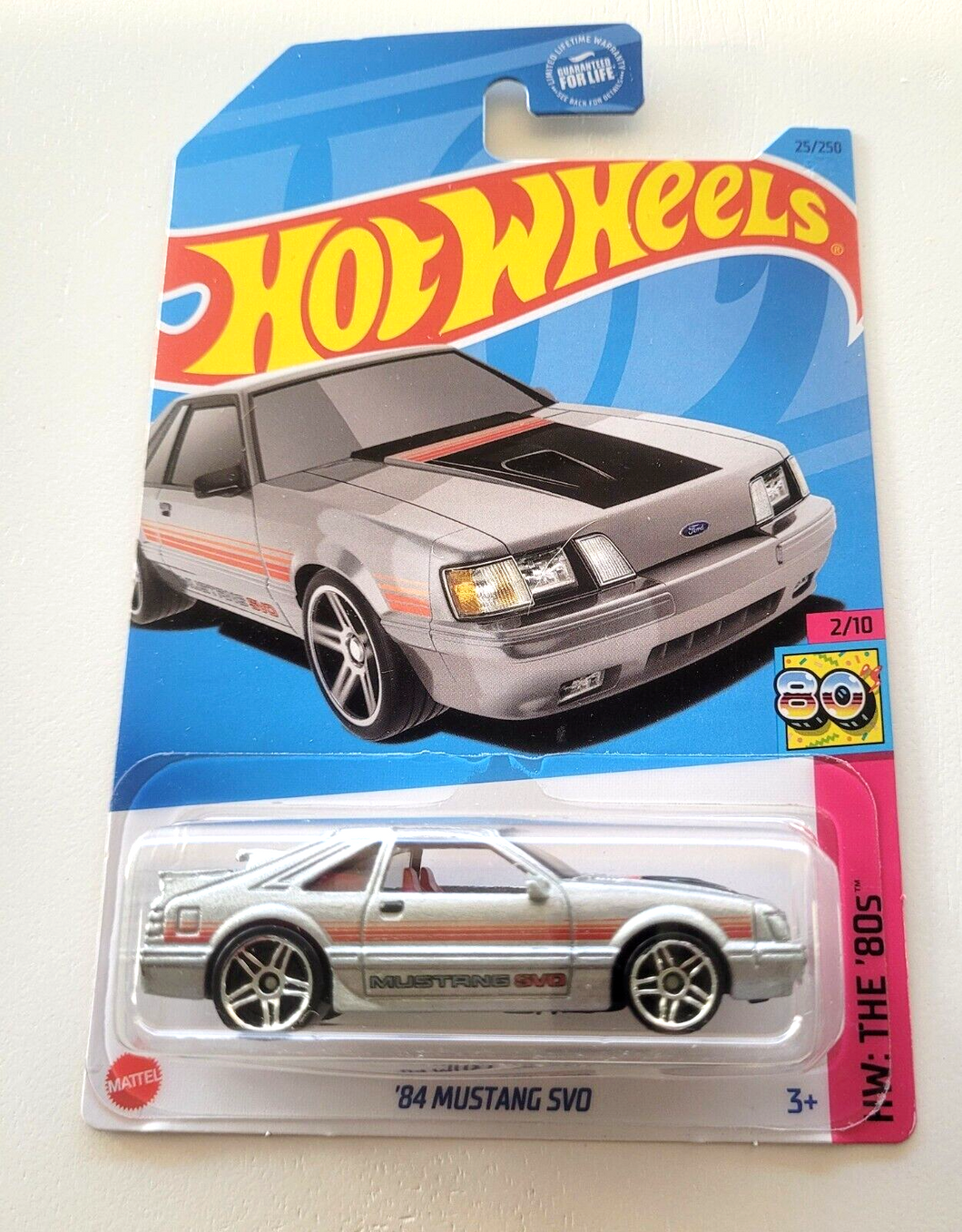 Hot Wheels '84 Mustang SVO Silver #25 - 2023 HW: The '80s