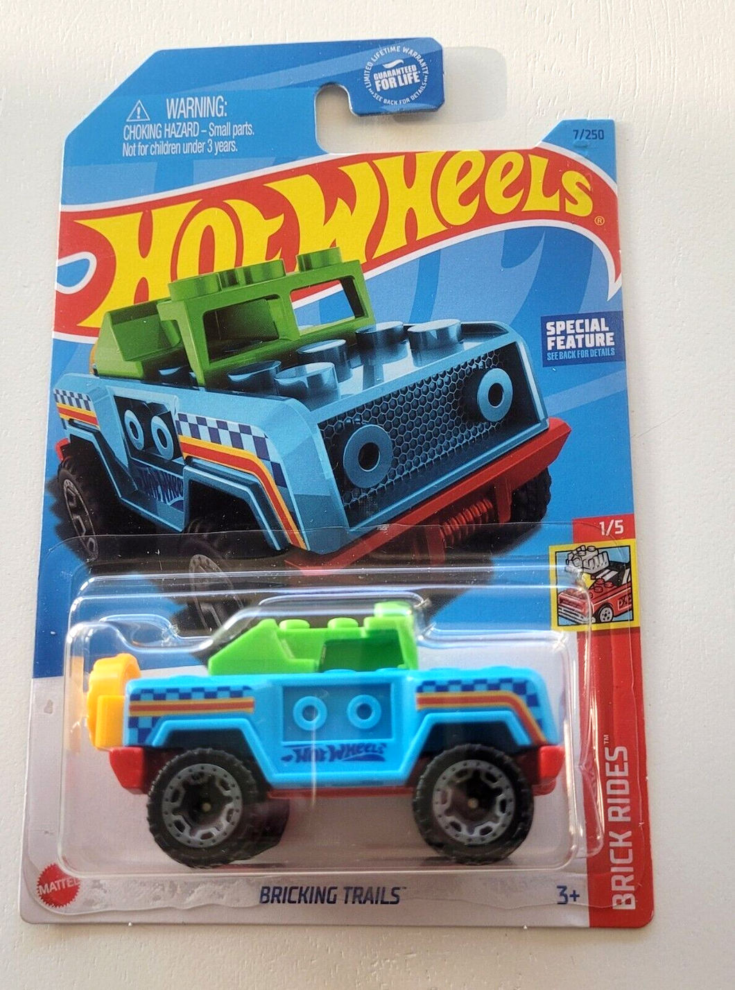 Hot Wheels Bricking Trails Blue #7 - 2023 Brick Rides