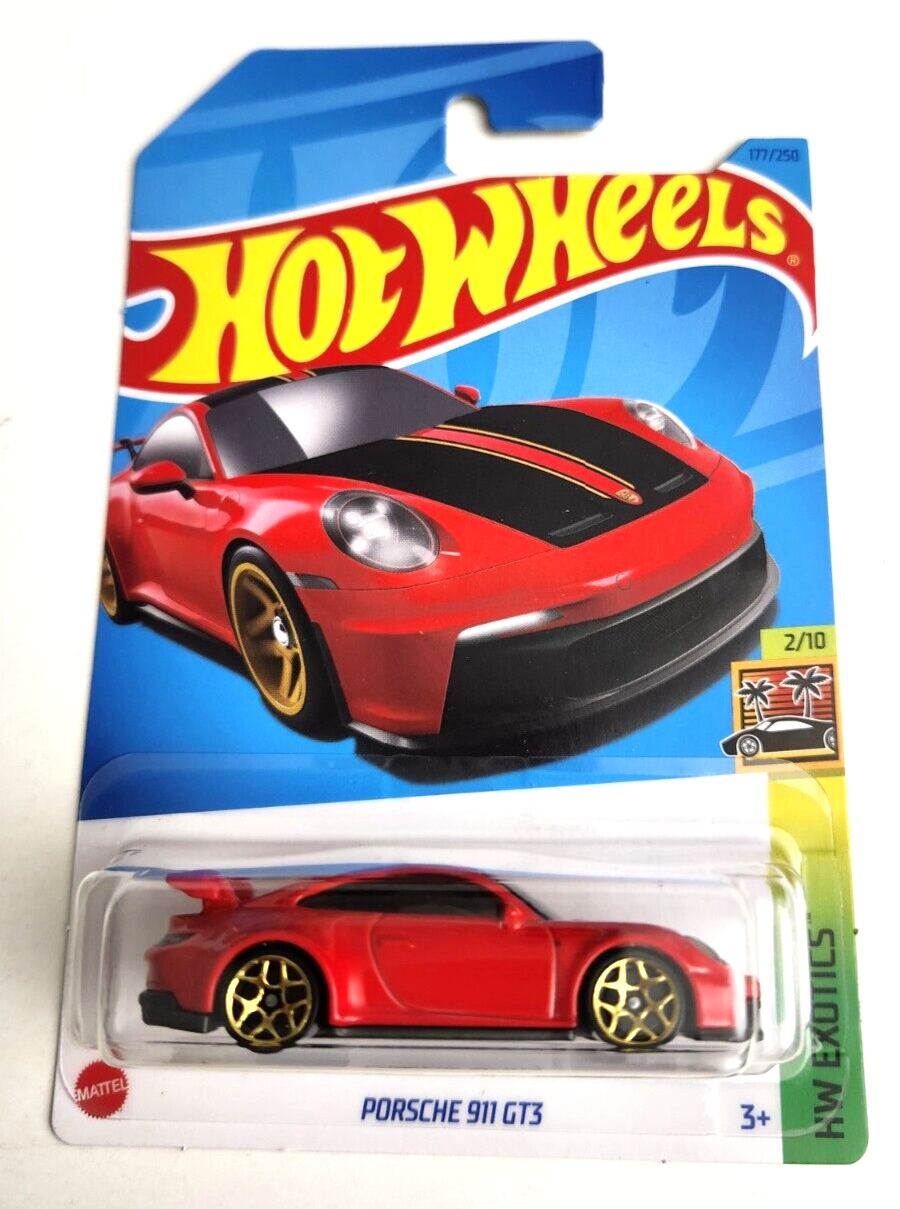 Hot Wheels Porsche 911 GT3 Red #177 - 2023 HW Exotics