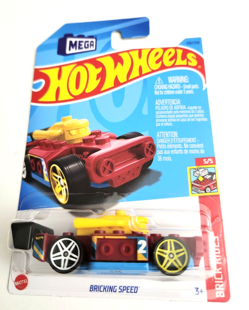 Hot Wheels Bricking Speed Red #128 - 2023 Brick Rides