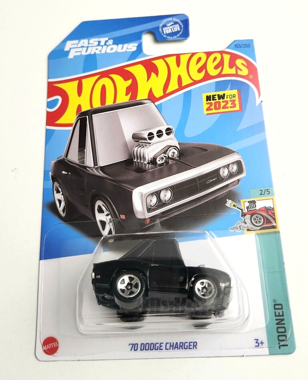 Hot Wheels '70 Dodge Charger Black #153 - 2023 Tooned