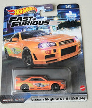 Load image into Gallery viewer, Hot Wheels Nissan Skyline GT-R BNR34 Orange #5 - 2023 Fast &amp; Furious
