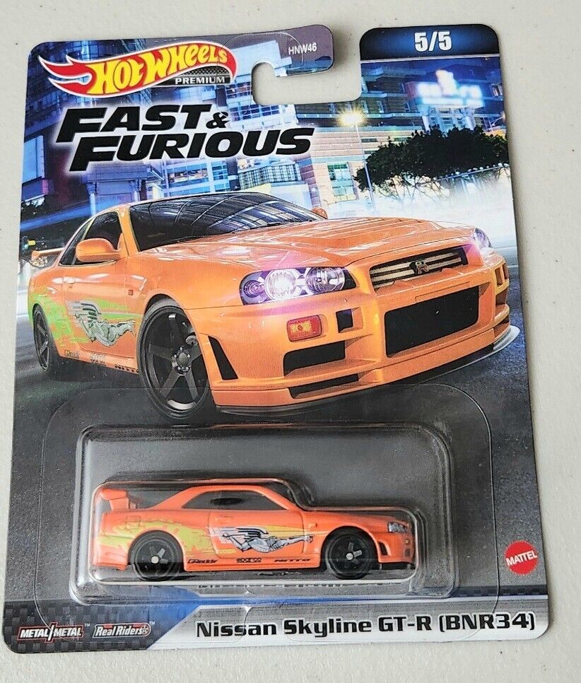 Hot Wheels Nissan Skyline GT-R BNR34 Orange #5 - 2023 Fast & Furious