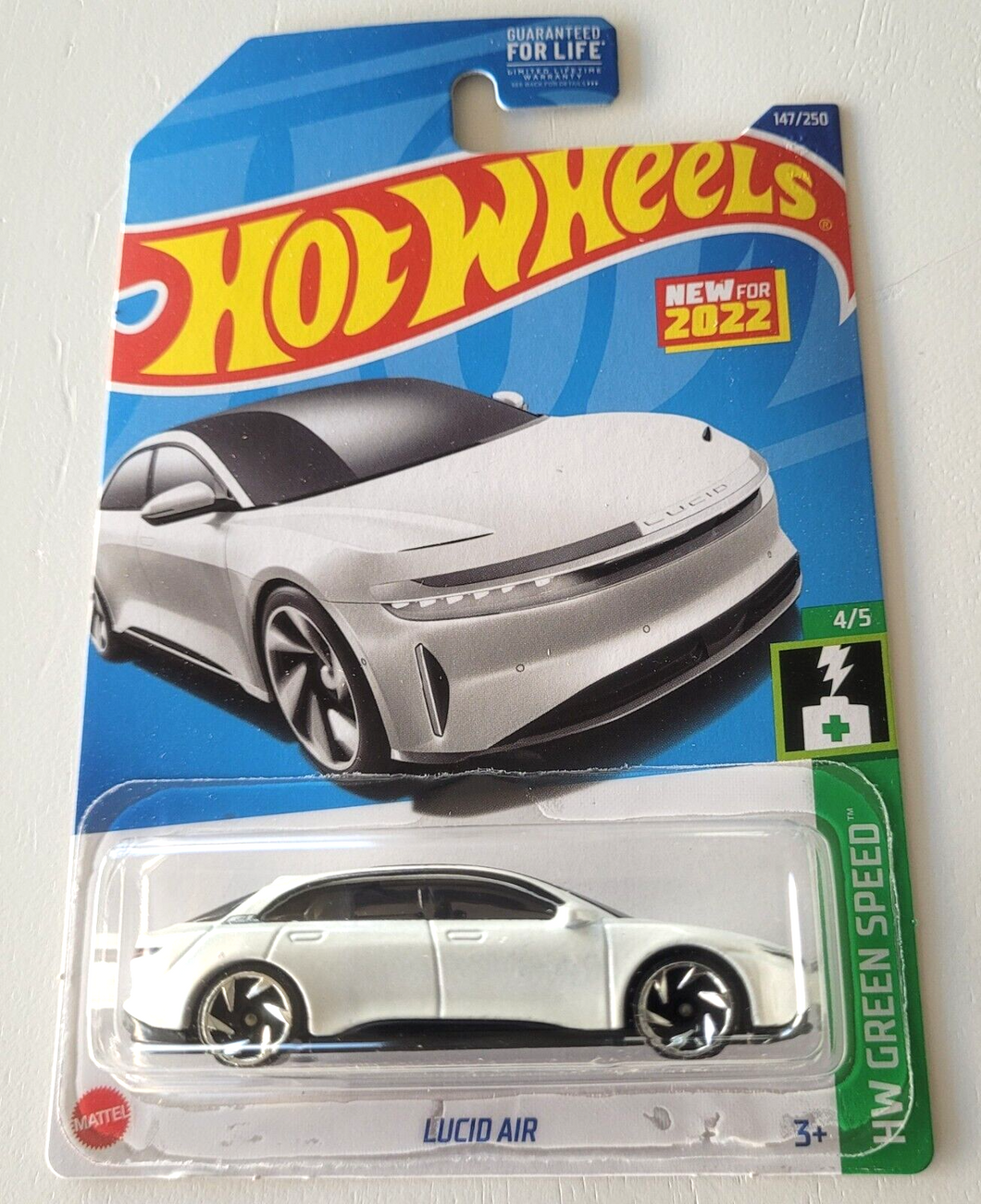 Hot Wheels Lucid Air White #147 - 2022 HW Green Speed