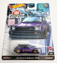 Load image into Gallery viewer, Hot Wheels &#39;81 Toyota Starlet KP61 #3 - 2022 Car Culture: Ronin Run -Real Riders
