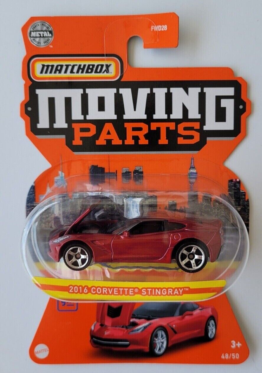 Matchbox 2016 Corvette Stingray Red #48 48/50 2022 Moving parts