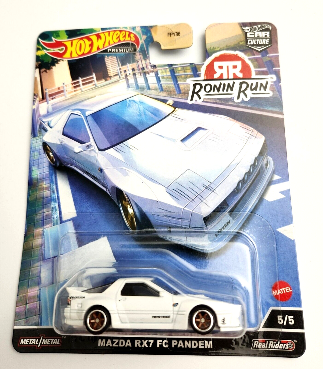 Hot Wheels Mazda RX7 FC Pandem White #5 - 2022 Car Culture: Ronin Run