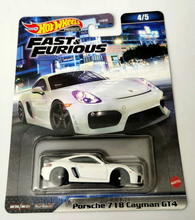 Load image into Gallery viewer, Hot Wheels Porsche 718 Cayman GT4 White #4 - 2023 Fast &amp; Furious
