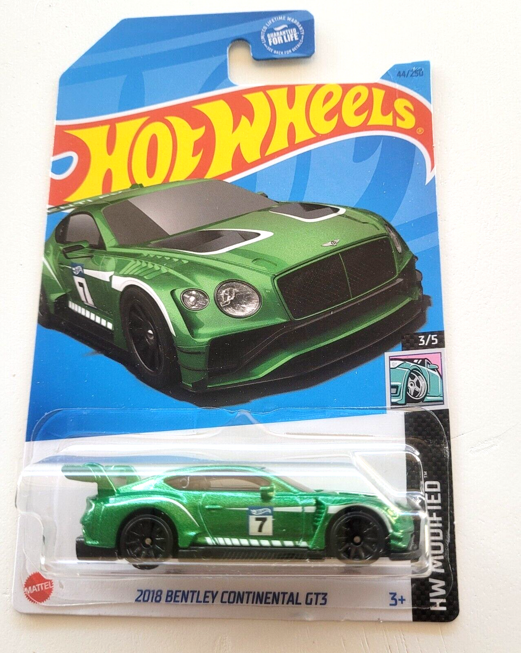 Hot Wheels 2018 Bentley Continental GT3 Metalflake Green #44 - 2023 HW Modified