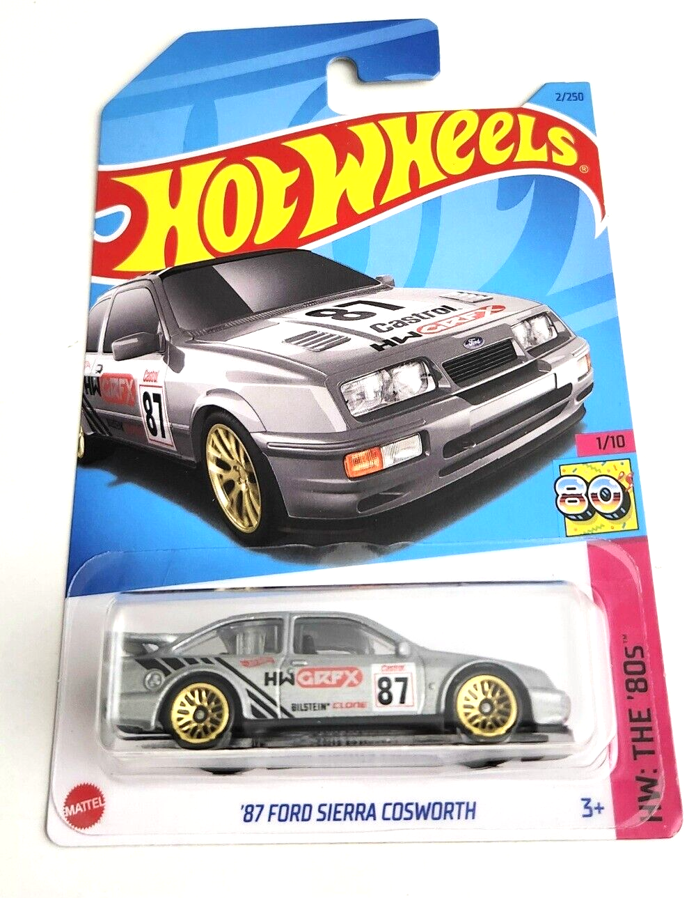 Hot Wheels '87 Ford Sierra Cosworth Silver #2 - 2023 HW THE 80S