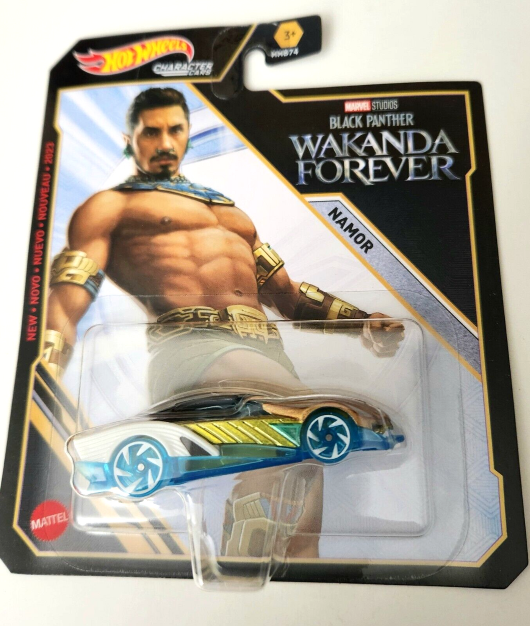 Hot Wheels Namor Black Panther wakanda Forever Gold  - 2023 Marvel Character Car