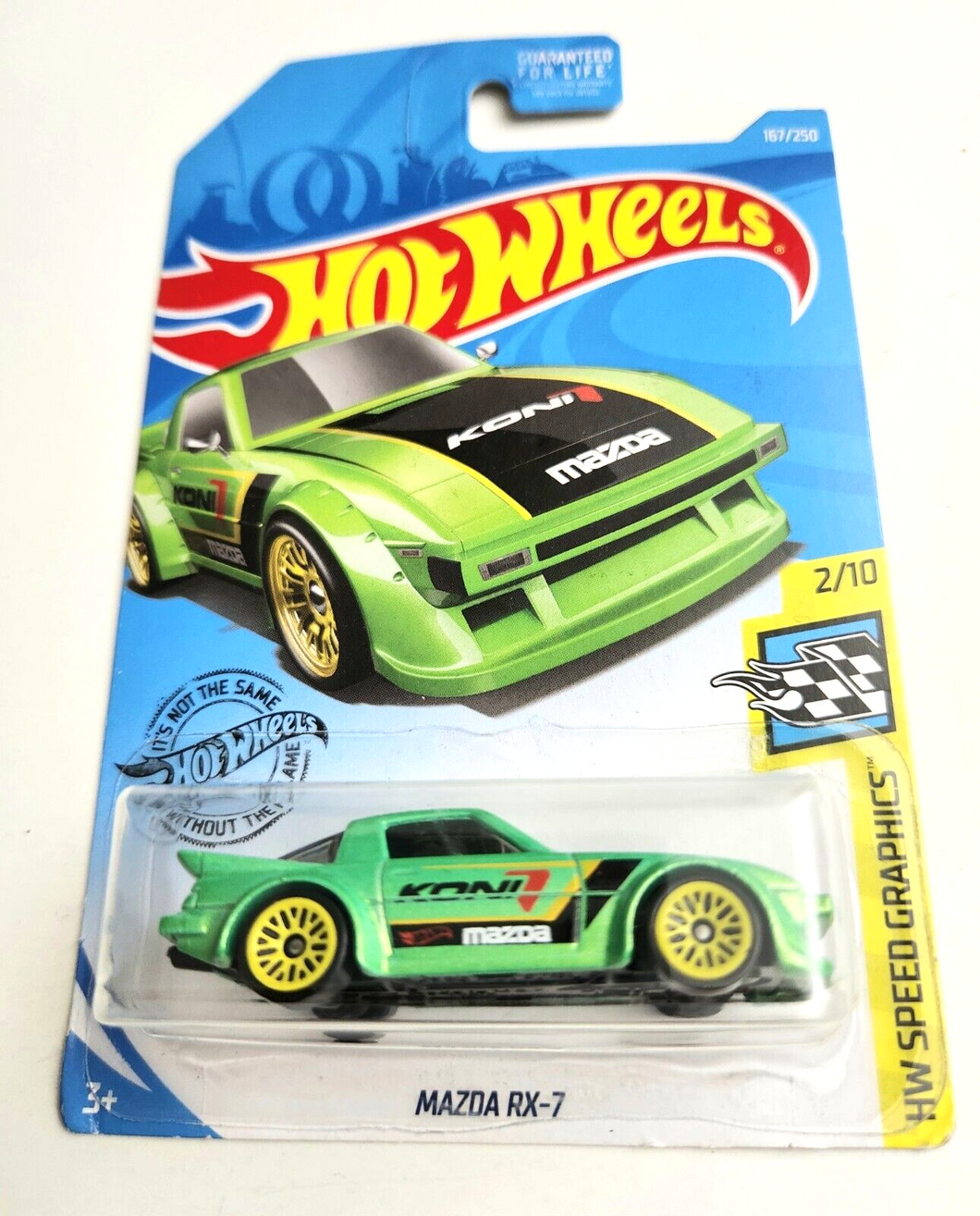 Hot Wheels Mazda RX-7 KONI Metallic Green #167 - 2019 HW Speed Graphics