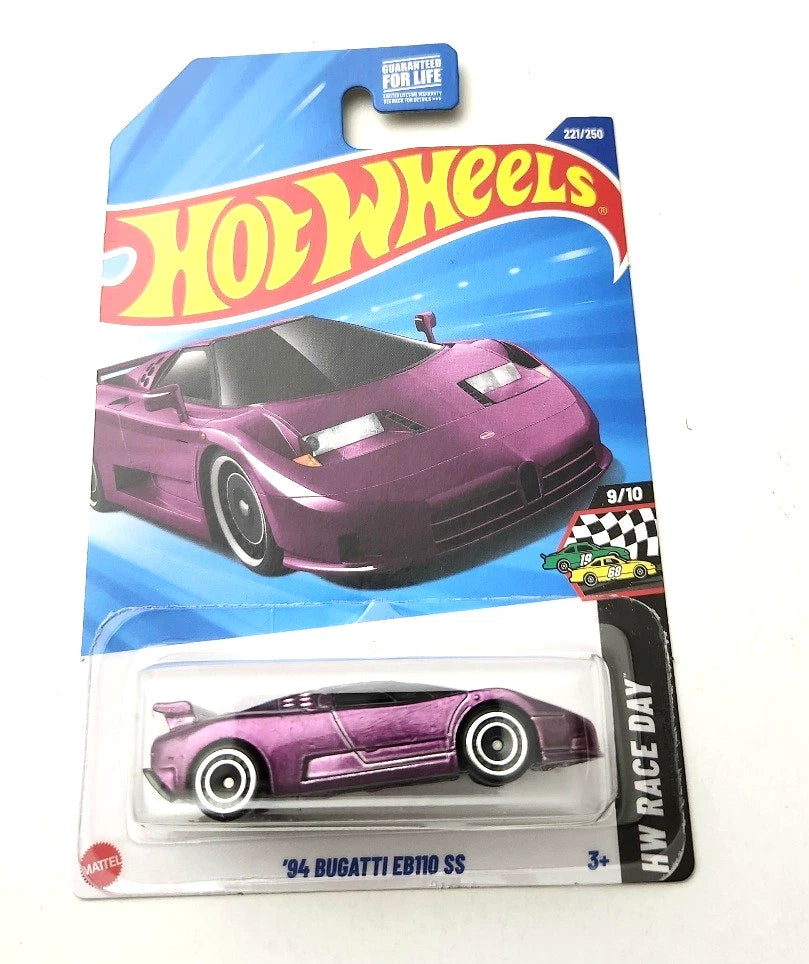 Hot Wheels ’94 Bugatti EB110 SS Purple #221 - HW Race Day Super Treasure Hunt