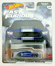 Load image into Gallery viewer, Hot Wheels Hot Wheels Custom Mustang Blue #2 Fast &amp; Furious - Furious Fleet 2/5 Premium 2021 Fast &amp; Furious Furious Fleet 2 Blue
