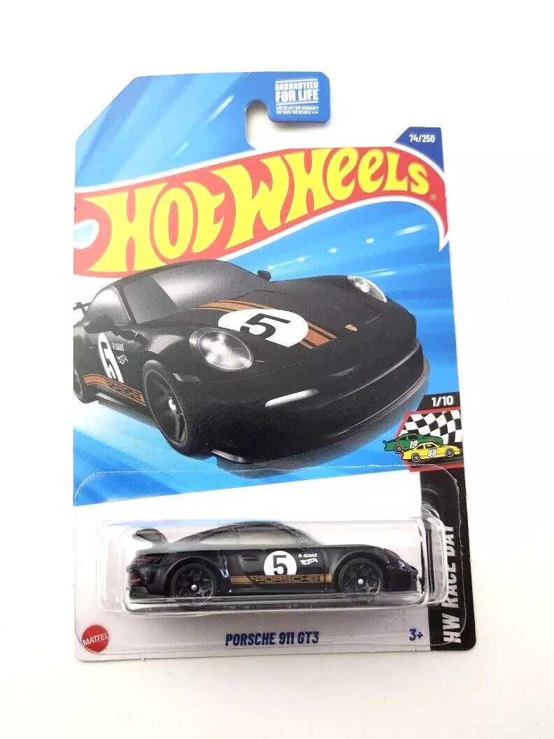 Hot Wheels Porsche 911 GT3 Black #74 74/250 - 2025 HW Race Day