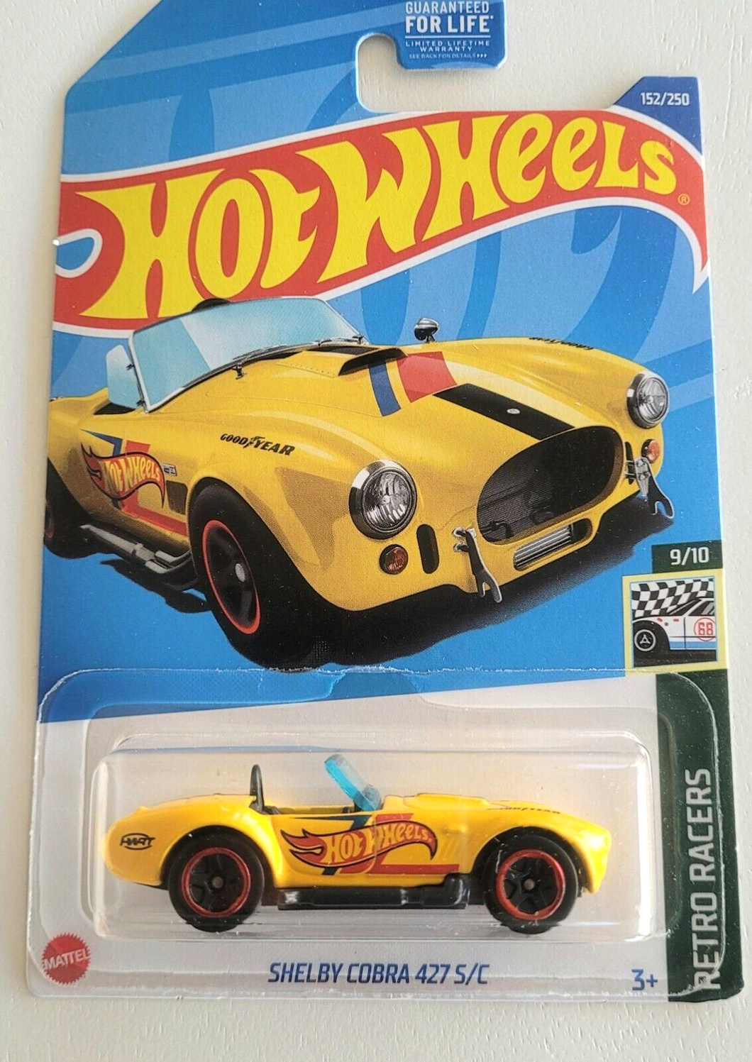 Hot Wheels Shelby Cobra 427 S/C Yellow #152 - 2022 Retro Racers