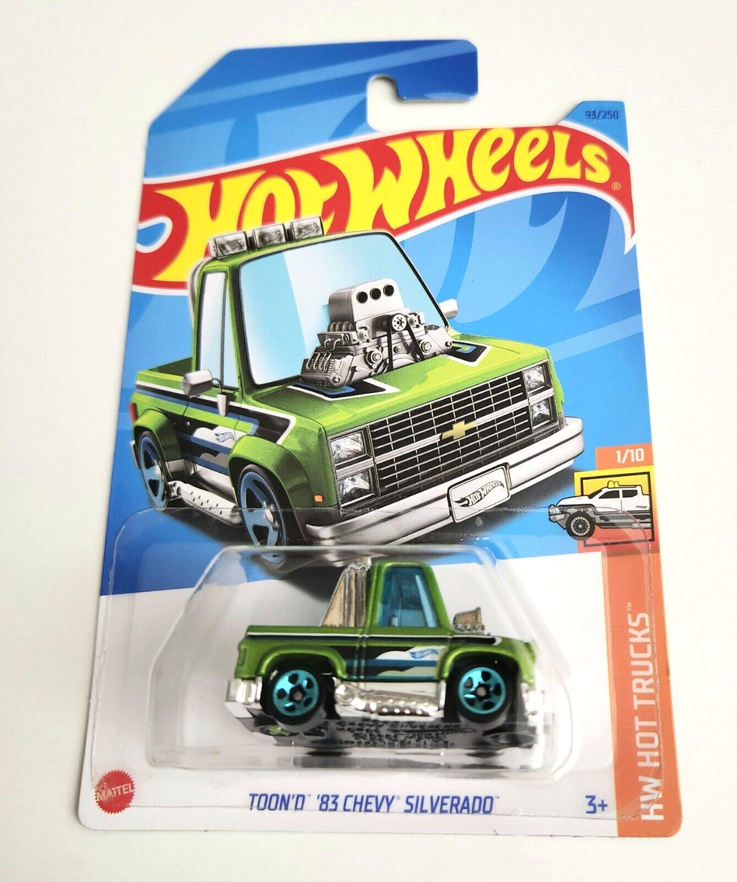 Hot Wheels Toon'd '83 Chevy Silverado Green #93 - 2023 HW Hot Trucks