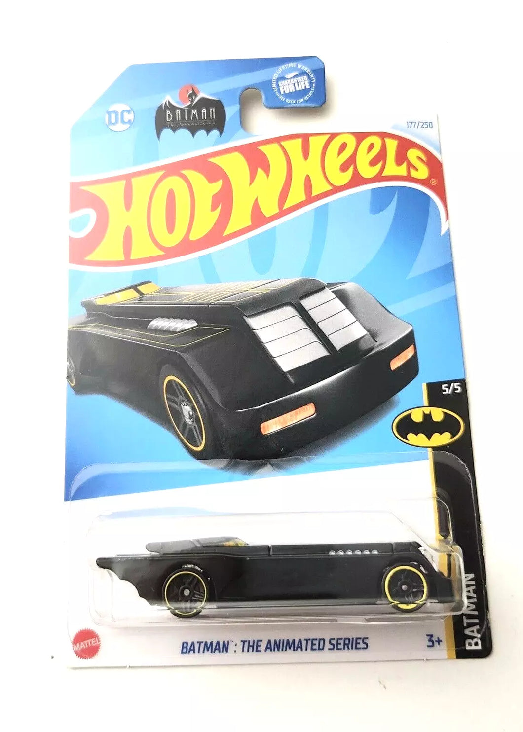 Hot Wheels Batman: The Animated Series Black Yellow #177 177/250 - 2024 Batman