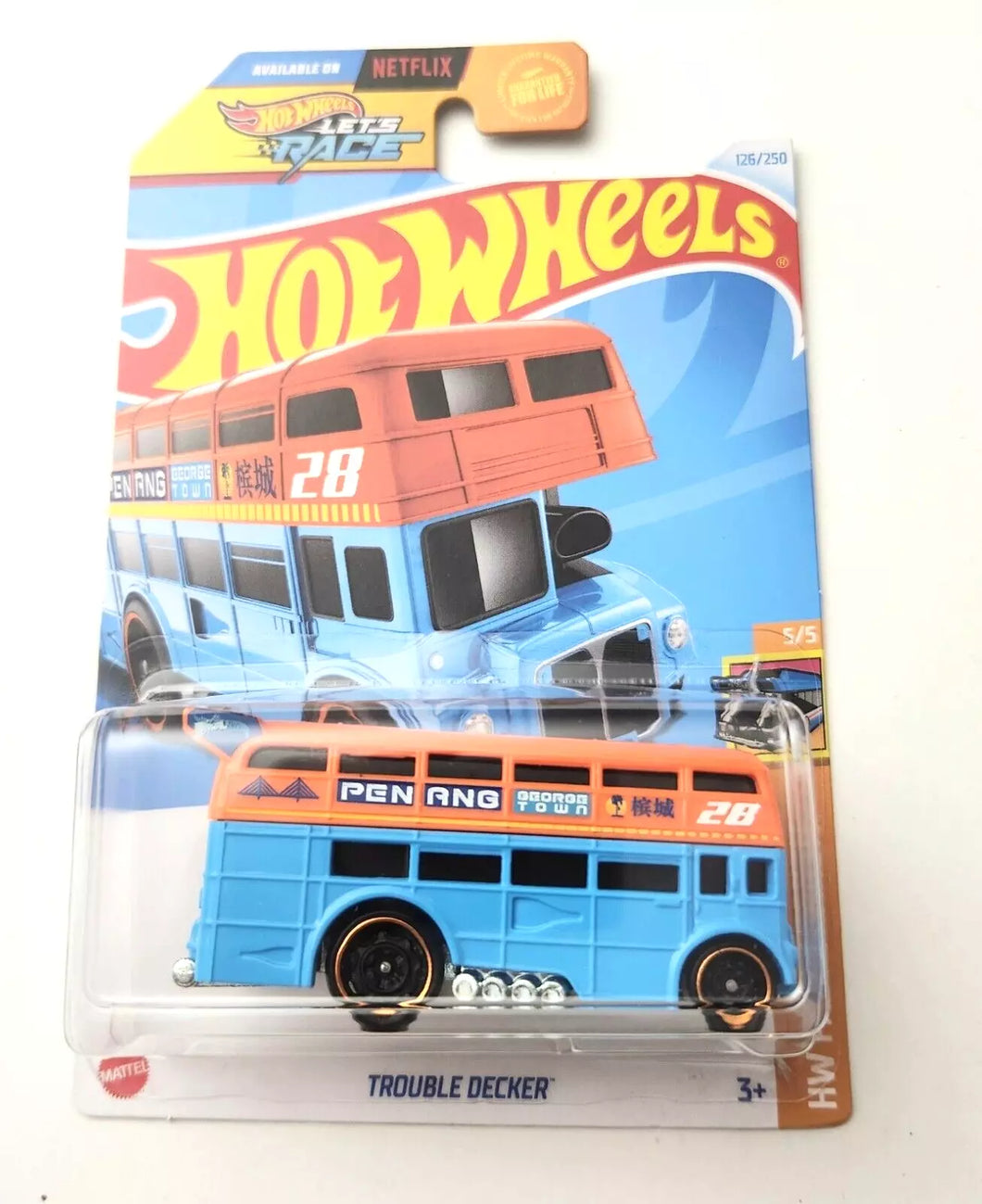 Hot Wheels Trouble Decker Orange #126 126/250 - 2024 HW Fast Transit