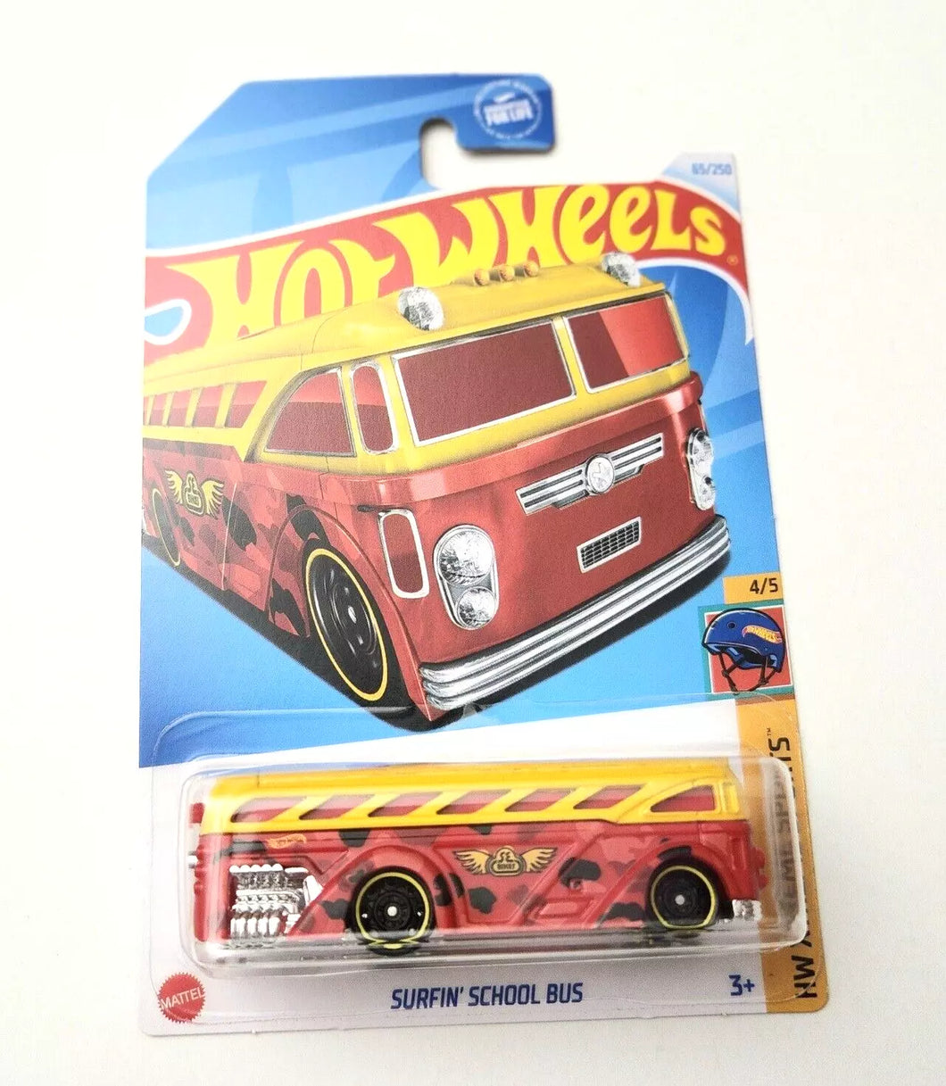 Hot Wheels Surfin' School Bus Red #65 65/250 - 2024 HW Xtreme Sports