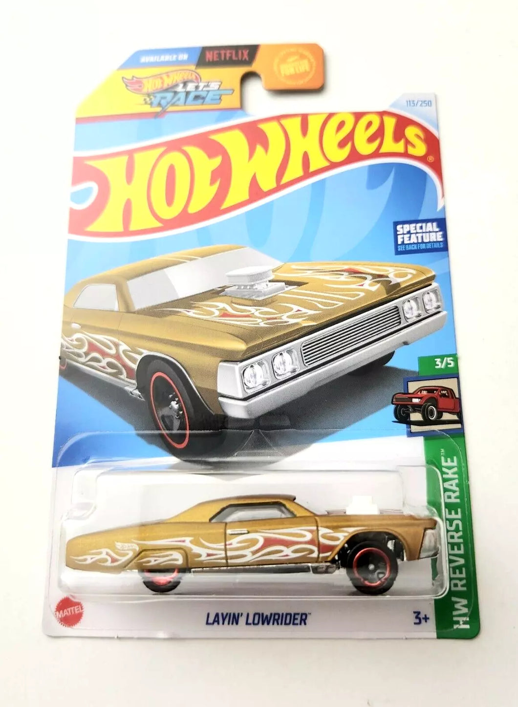 Hot Wheels Layin Lowrider Matte goldenrod #113 113/250 - 2024 HW Reverse Rake