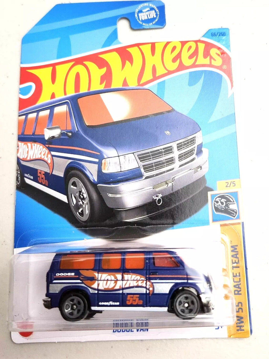 Hot Wheels Dodge Van Blue #66 - 2023 HW 55 Race Team