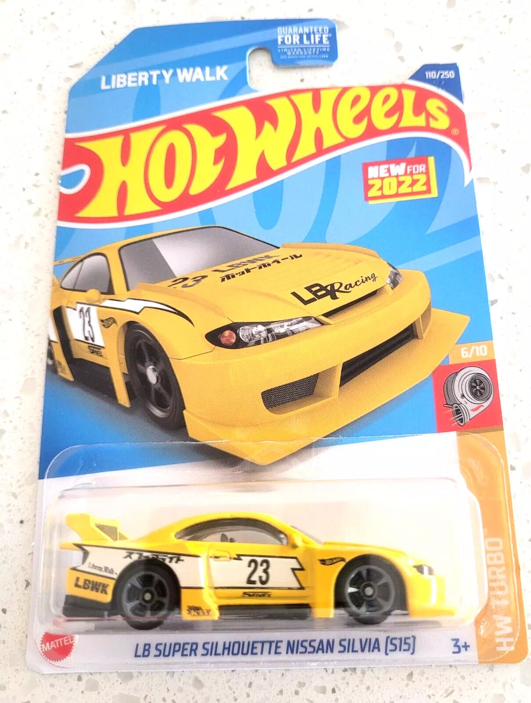 Hot wheels LB Super Silhouette Nissan Silvia S15 Yellow #110 2022 HW Turbo