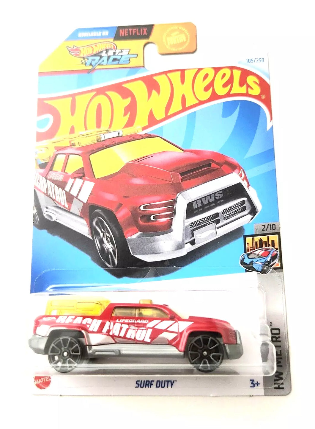 Hot Wheels Surf Duty Red #105 105/250 - 2024 HW Metro