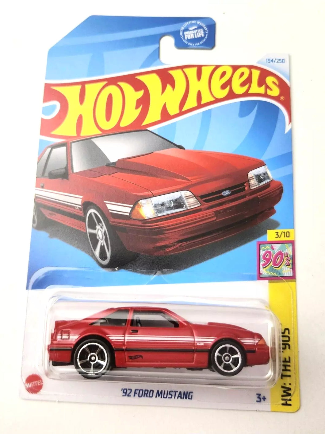 Hot Wheels '92 Ford Mustang Red #194 194/250 - 2024 HW: The '90s