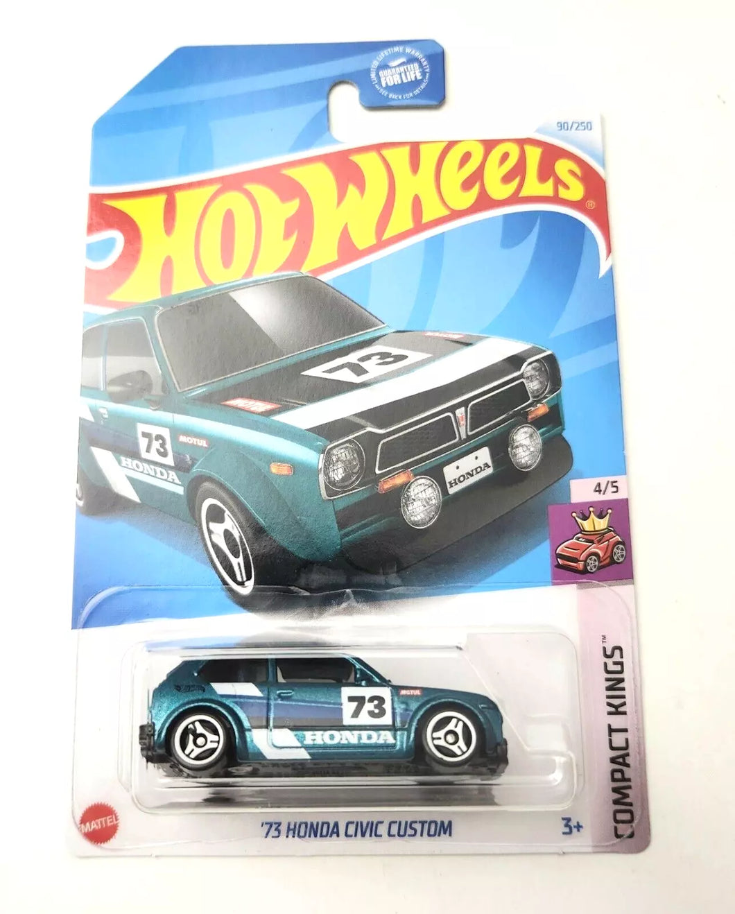 Hot Wheels '73 Honda Civic Custom Teal #90 90/250 - 2024 Compact Kings