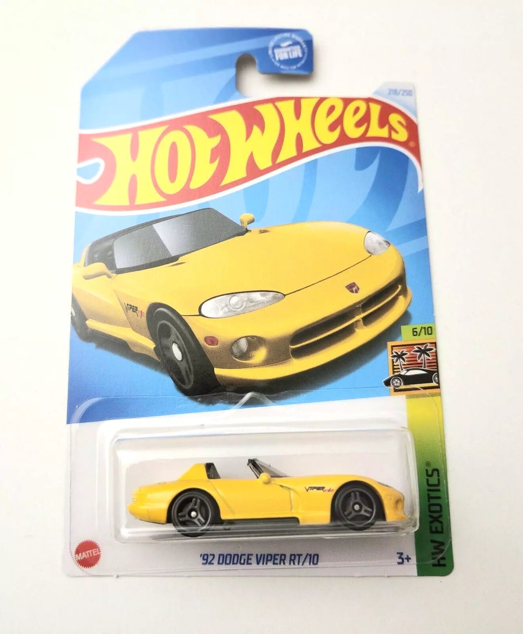 Hot Wheels '92 Dodge Viper RT/10 Yellow #218 218/250 - 2024 HW Exotics