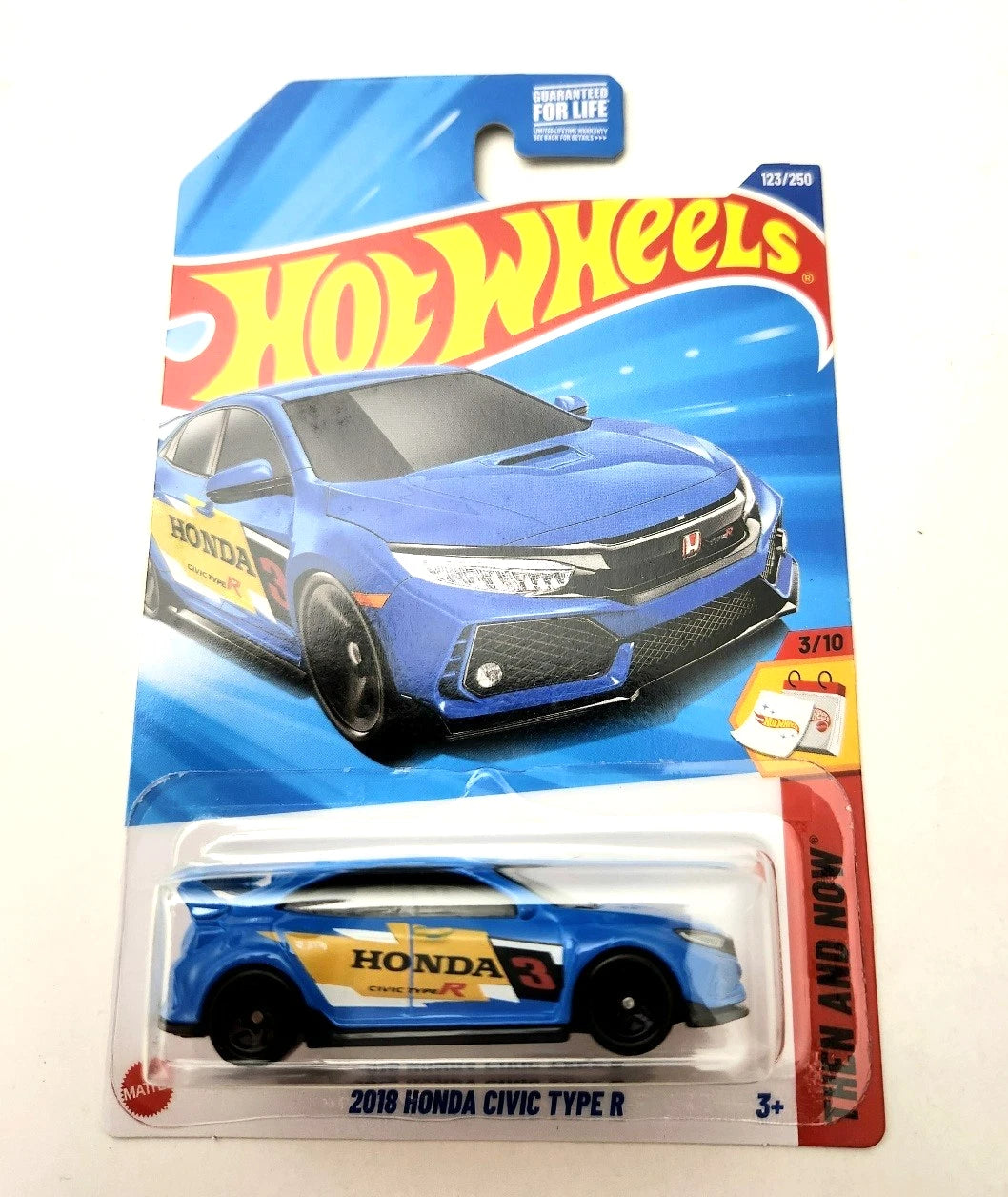 Hot Wheels 2018 Honda Civic Type R Blue #123 123/250 - 2025 Then and Now