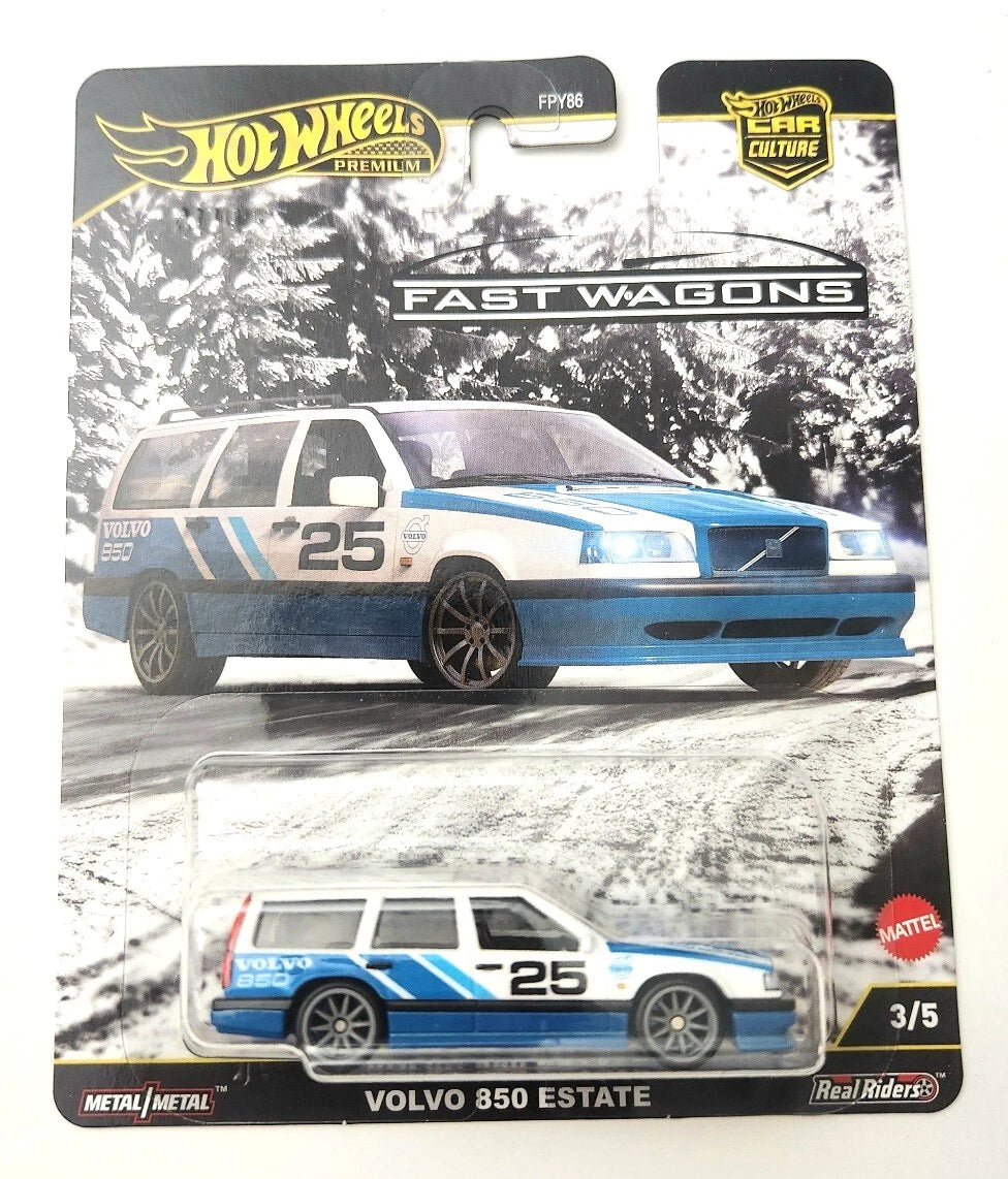 Hot Wheels Volvo 850 Estate White JBK68 3/5 - 2025 Car Culture: Fast Wagons