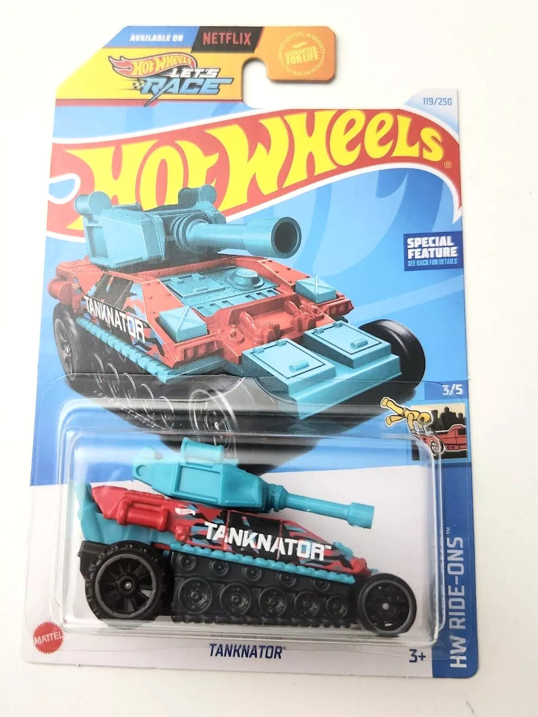 Hot Wheels Tanknator Red Blue #119 119/250 - 2024 HW Ride-Ons