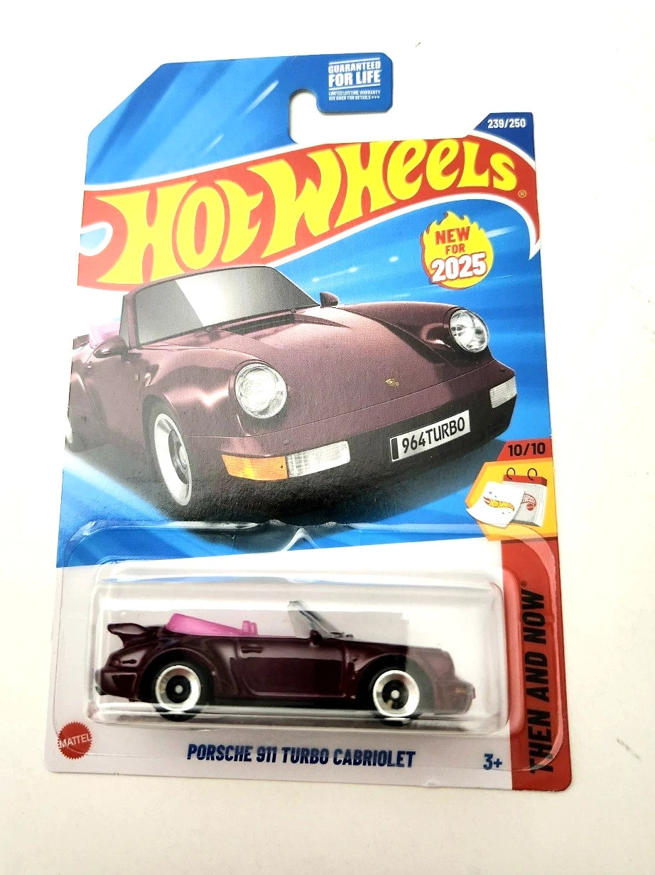 Hot Wheels Porsche 911 Turbo Cabriolet Purple #239 239/250 - 2025 Then and Now