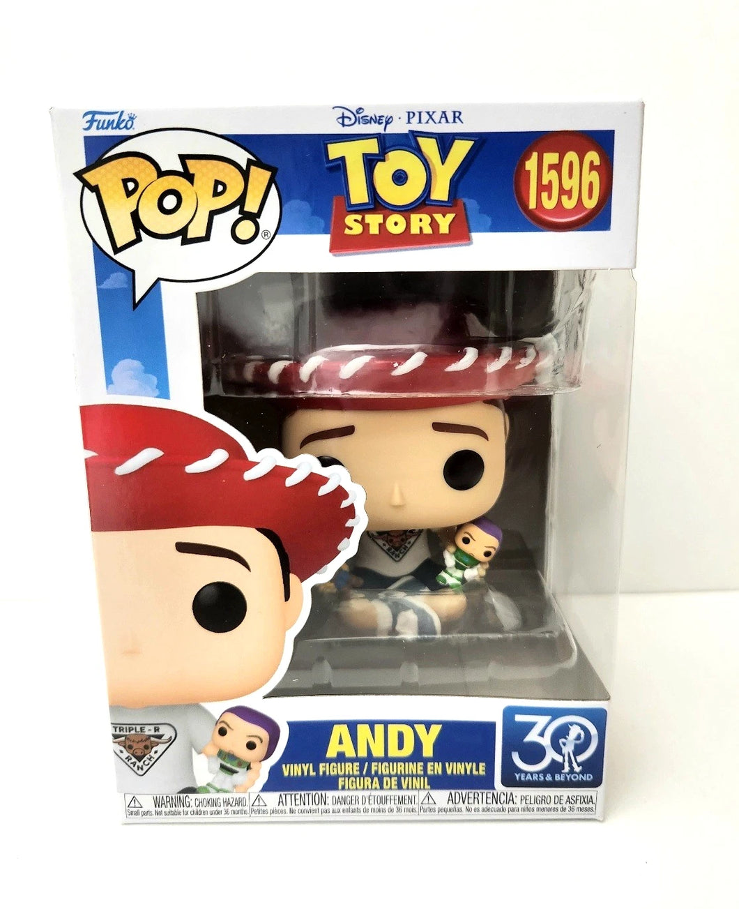 Funko POP! Toy Story 30th Anniversary Andy with Buzz Lightyear and Woody 1596