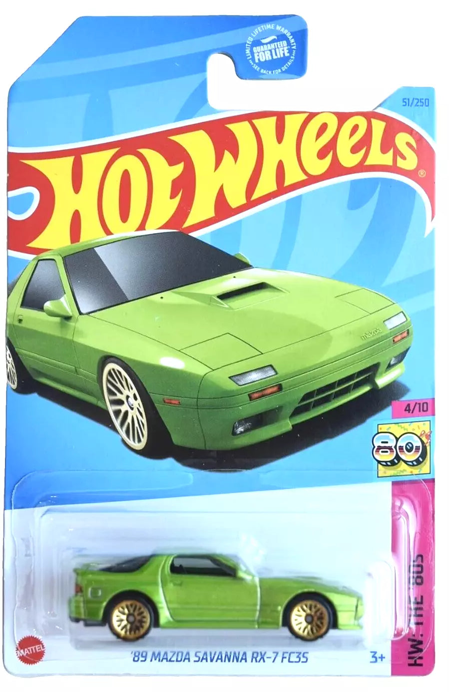 Hot Wheels '89 Mazda Savanna RX-7 FC3S Green #51 - 2023 HW: The '80s