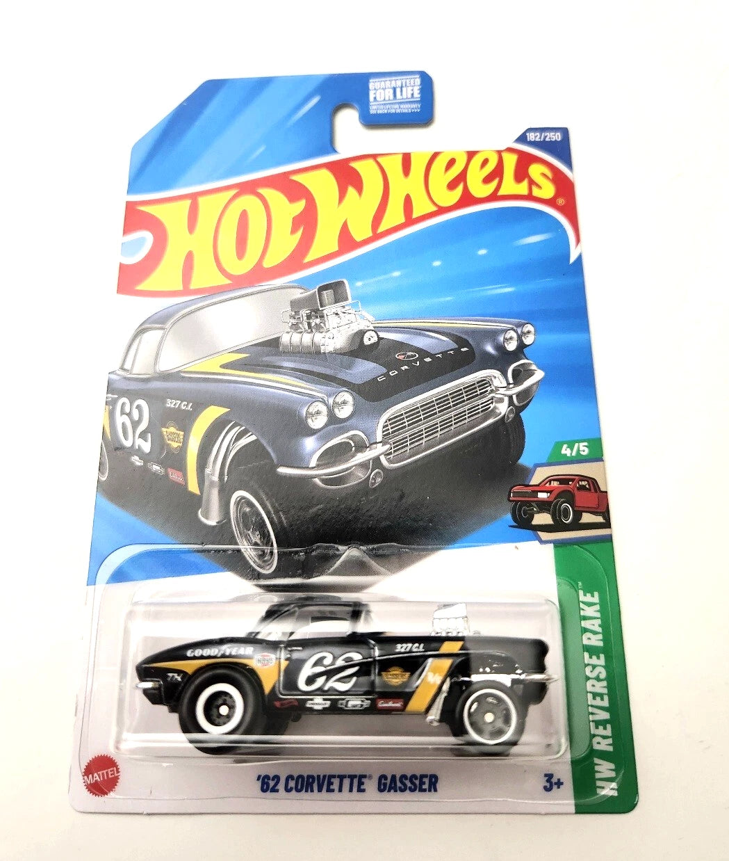 Hot Wheels ’62 Corvette Gasser #182 - 2025 HW Reverse Rake - Super Treasure Hunt