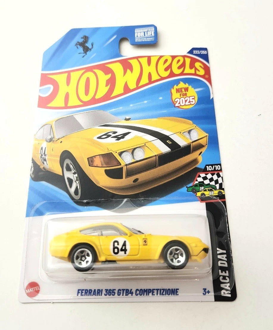 Hot Wheels Ferrari 365 GTB4 Competizione Yellow #222 222/250 - Race Day