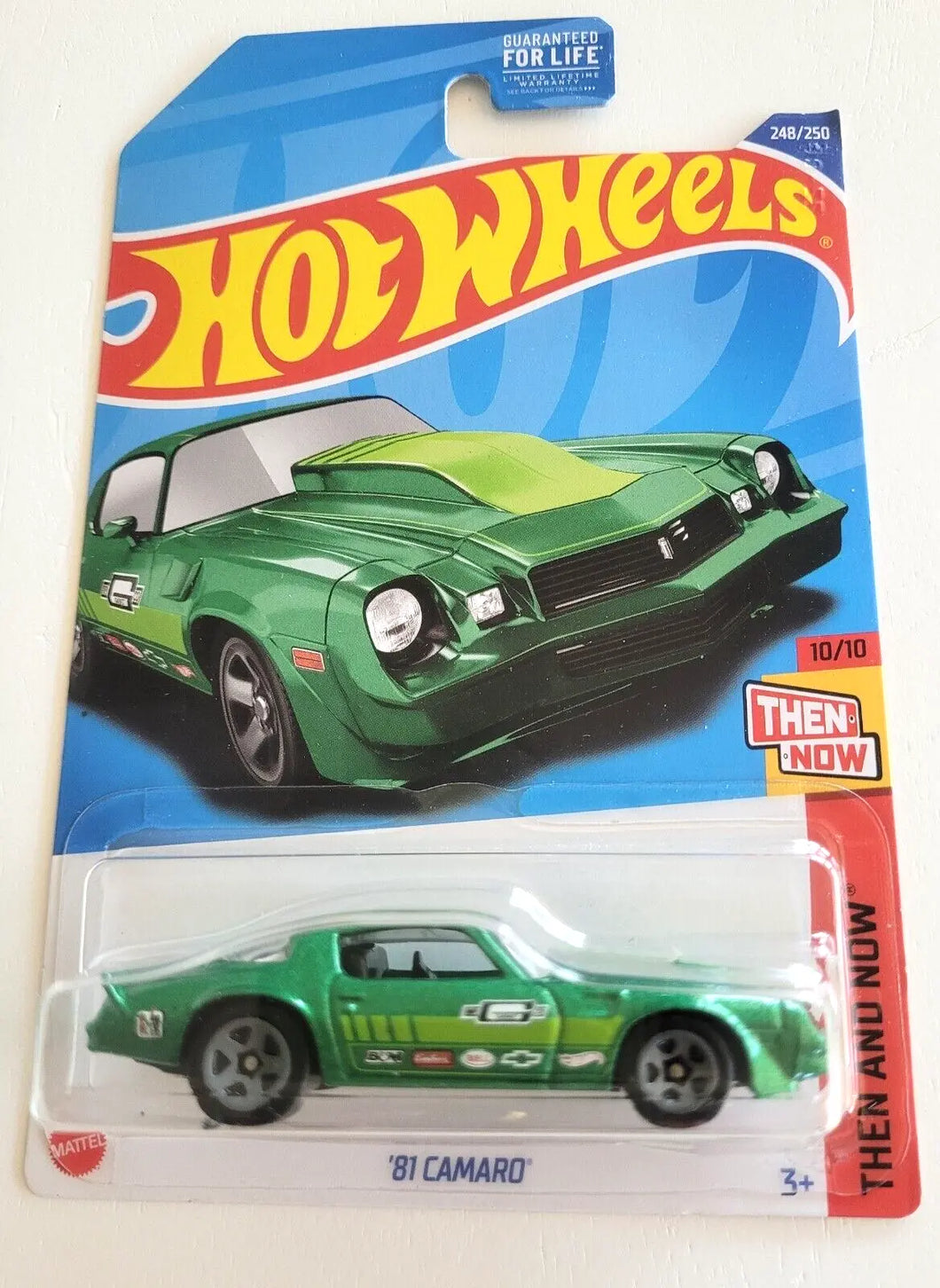Hot Wheels '81 Camaro Green #248 - 2022 Then and Now